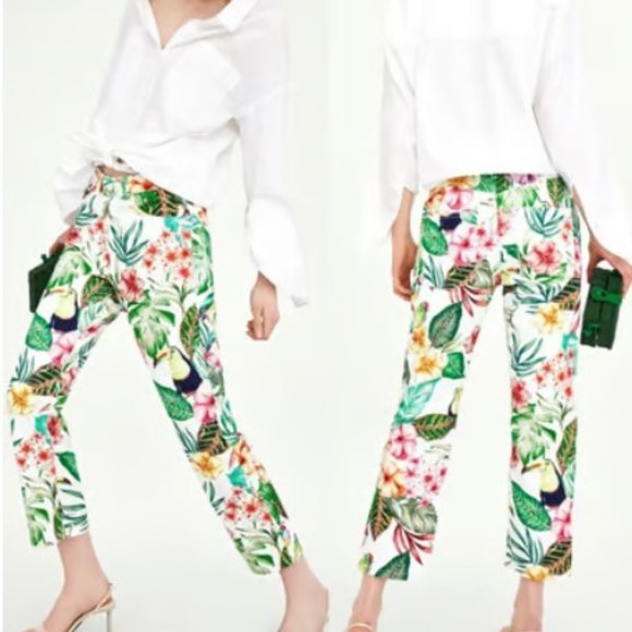 Zara TRF Collection Toucan Tropical high waisted mom fit Jeans - Size 4 - Picture 1 of 9
